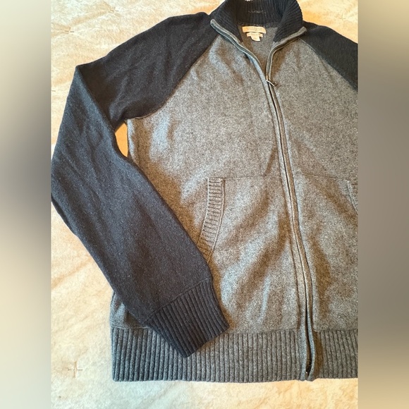 Banana Republic Luxury Blend Cashmere Angora Sweater Full Zip Gray Men’s XL - Picture 4 of 11